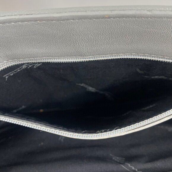 Vintage 1980s ETIENNE AIGNER Gray Leather Shoulder Bag Clutch Magnetic Closure - Picture 10 of 10
